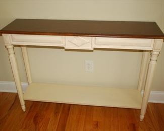 Console table off white	49" W x  13.5" D x  34"  H
