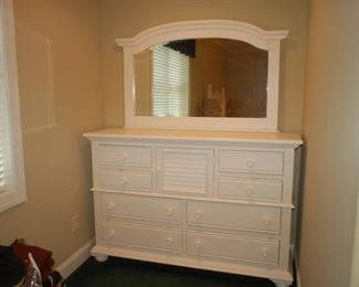 8 drawer dresser with mirror & cabinet Indonesia, 68" W x 19" D x 45" H

