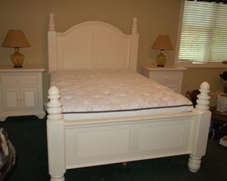 White Queen Bed - Indonesia 64" W x 69" H (headboard)

