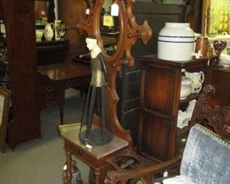Victorian Walnut Hall tree