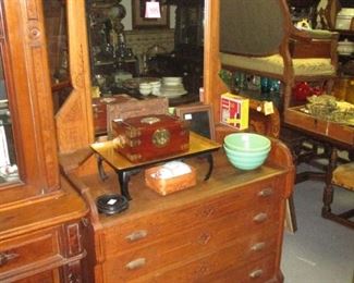 Gothic Influence Eastlake Dresser w/ Mirror