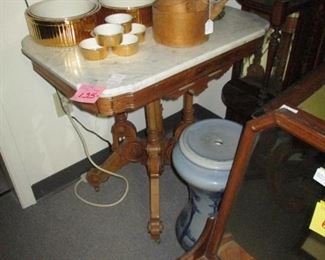Eastlake Victorian Marble Top Parlor Table