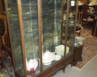 Oak Gothic Victorian China Cabinet