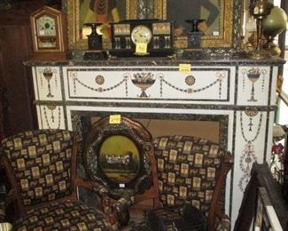 Pietra Dura Inlaid Precious Stone Fireplace Mantle 