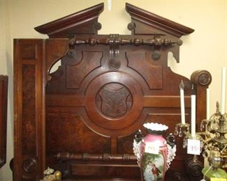 Attr. to Thomas Brooks 2 Pc Walnut Renaissance Revival  Bedroom Set