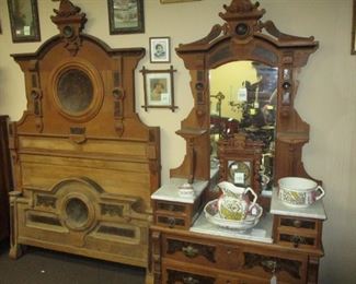 2 Pc Renaissance Revival Bed Set by Berkey & Gay of Grand Rapids , Mich