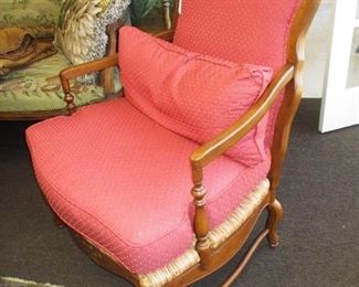 Country French Bergere Chair w/ Rush Seat