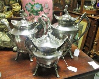 3 Piece Victorian Silverplate Tea Service