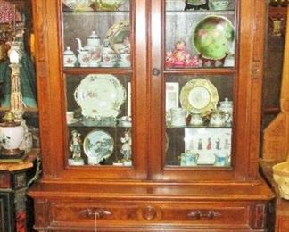 Renaissance Revival Walnut Victorian Butlers Secretary Desk
