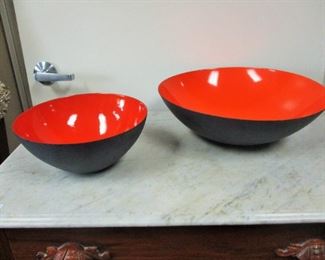 Krenit Mid Century Enamel Bowls