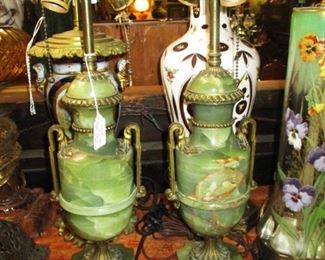 French Onyx  Table Lamps