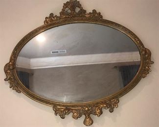 Antique Oval Gold Gilded Mirror