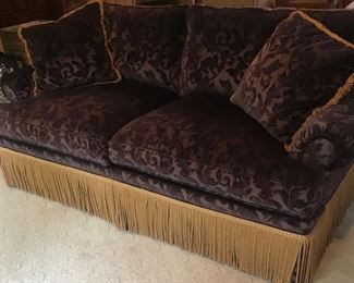 Gorgeous Highland House Velvet Fringed Sofa
