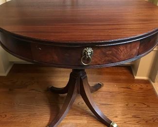 Hastings Duncan Phyfe Style Round Drum Table