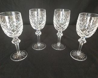 4 Waterford Crystal powerscourt pattern white wine 7 in