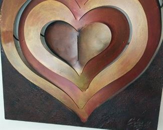 16 x 16 metal heart art