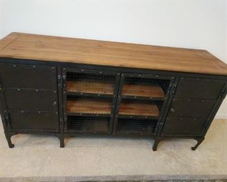 Home decorators collection storage table wooden and metal storage table 59 in by 18 in by 28 in high