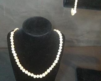 matching wood necklace and bracelet