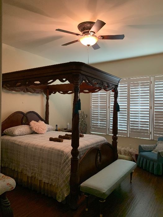 Beyond Gorgeous handed craved Indonesian 6 piece bedroom set with Beauty Rest mattress in mint condition covered Canopy can convert into a 4 post Poster Bed as well.  Original price paid 10,000 selling for 3,000 OBO if you do not need the mattress only the bedroom set 2,500  OBO. 