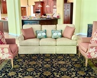 Henredon sofa and
wing back chairs