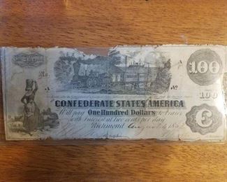 Confederate $100 Note