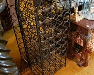 Vintage MCM Arthur Umanoff Shaver Howard wrought iron wine rack