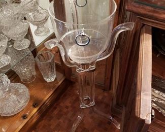 Vintage lucite champagne bucket and stand