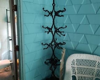 Antique coat rack and umbrella stand, cast iron