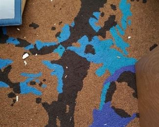 Vintage MCM large area rug w/ paint splatter motif