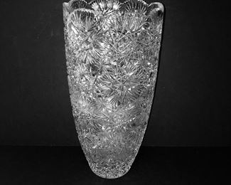 15" Tall Brilliant Cut Glass Vase