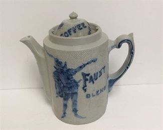 Faust Blanke Blue Flemish Stoneware Coffee Pot