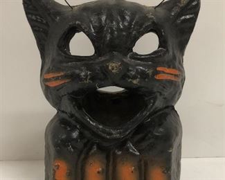 Halloween Paper Mache Black Cat Lantern