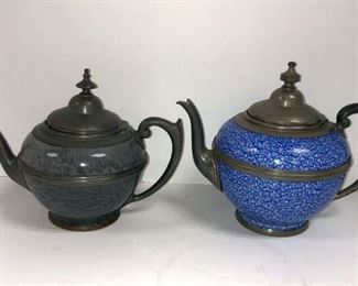 Granite & Pewter Tea Pots