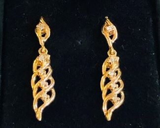 14L Gold & Diamond Earrings