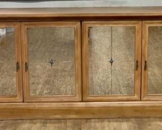 CLEARANCE !  $40.00 NOW, WAS $150.00...............Buffett / Sideboard Mirrored Doors , shelves inside 20" x 79", 34" tall (T032)