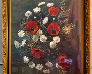 CLEARANCE !  $40.00 NOW, WAS $150.00...........VERY LARGE Floral Picture: Gift of Flowers Windsor Art Products Inc. 36" x 46" (T017)