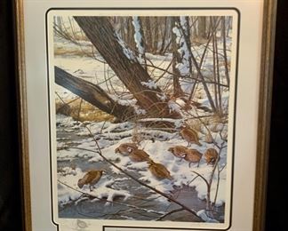 SET OF 3 REMARKED EARLY WINTER MORNING PICTURES BY DAVID MAASS "Early Winter Morning Bobwhite" by David Maass         26" x 30" 