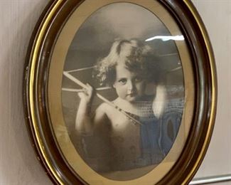 CLEARANCE  !  $10.00 NOW, WAS $40.00..........Large Vintage Cupid Picture 24" x 20" (M018)