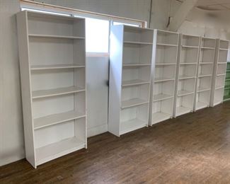 HALF OFF !  $15.00 NOW, WAS $30.00 EACH................6' tall White shelves , 6 Available (M002)