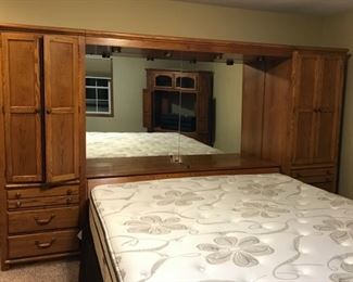 $100.00............King Size Bed with Wall Unit 