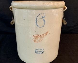 HALF OFF !  $75.00 NOW, WAS $150.00...........6 Gallon Red Wing Crock great condition  (T178)