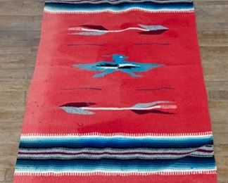 CLEARANCE  !  $10.00 NOW, WAS $30.00............Woven Southwestern Blanket Some fading 40" x 20" (T174)