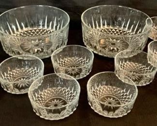 CLEARANCE  !  $10.00 NOW, WAS $40.00..............2 Large Crystal Bowls and 12 Small Berry Bowls (T117)