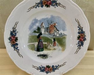 HALF OFF !  $22.50 NOW, WAS $45.00...........Hand Painted Obernai French Plate (M100)
