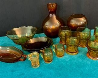 CLEARANCE !  $5.00 NOW, WAS $20.00.........Amber Glass Lot (M072)