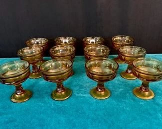 CLEARANCE  !  $6.00 NOW, WAS $24.00........Set of 12 Amber Glasses 4" tall (M073)