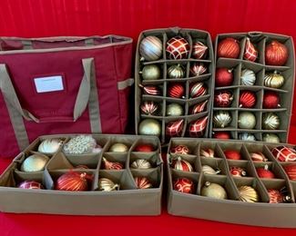 HALF OFF !  $25.00 NOW, WAS $50.00............Christmas Ornaments and Storage Container Set (T208)