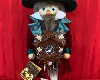 HALF OFF !  $50.00 NOW, WAS $100.00..........Christian Ulbricht Black Forest NutCracker With Cuckoo Clock  19" tall (T193)