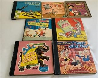 CLEARANCE  !  $6.00 NOW, WAS $25.00..........Vintage Children's Records  Pinocchio, Bugs Bunny and more as is (C051)