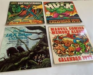 $25.00............Vintage Calendars Doctor Strange, Incredible Hulk, JR Tolkien and Marvel Comics Lot (C044)
